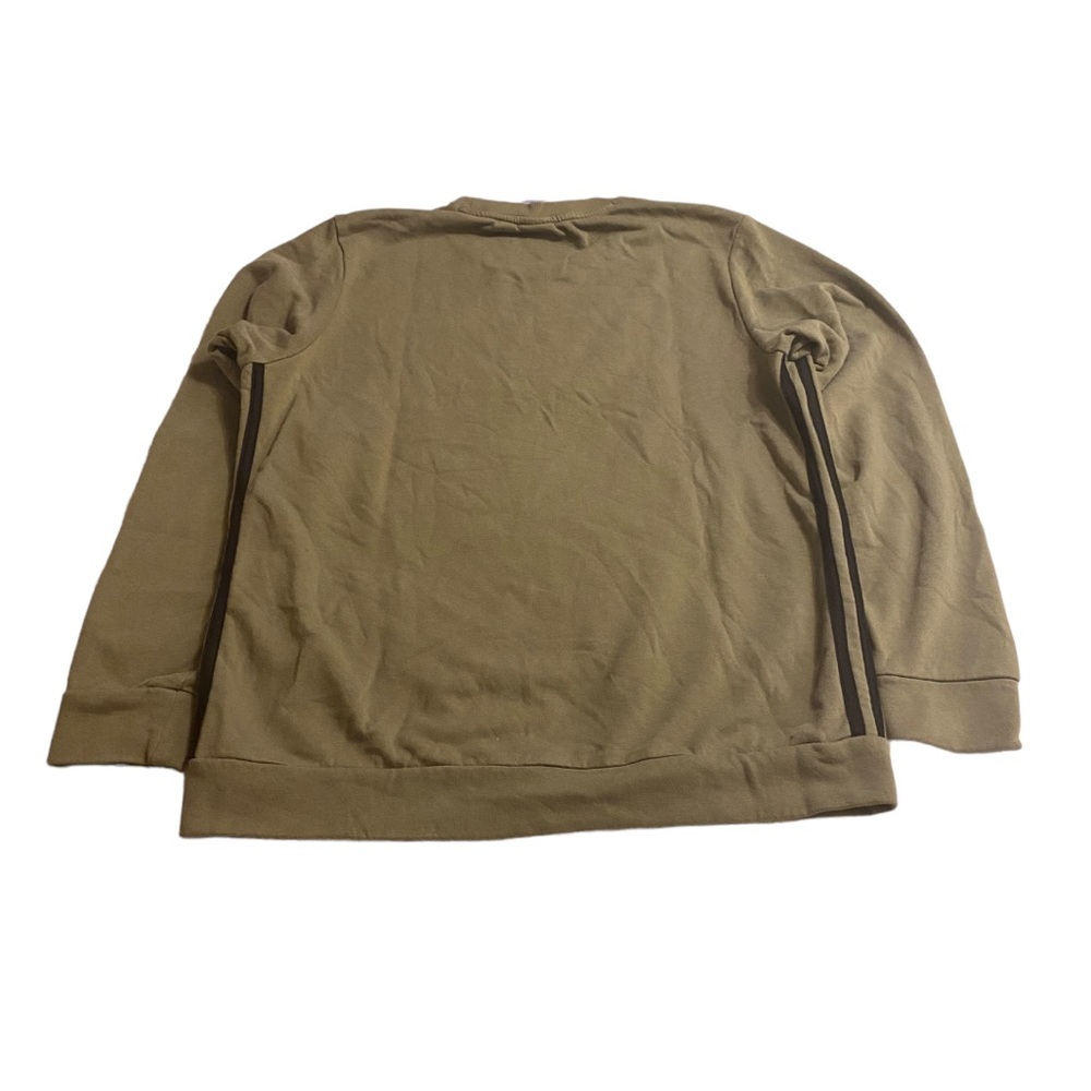 Adidas crew neck sweater, army green with signature three stripes, EUC, $30 - Picture 2 of 7